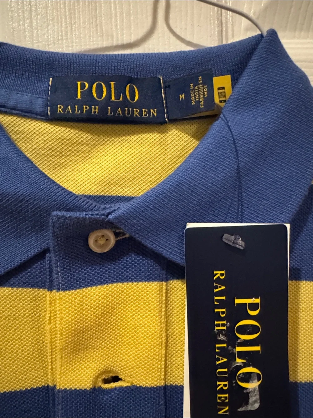 Polo by Ralph Lauren Blue & Yellow Horizontal Stripe Polo